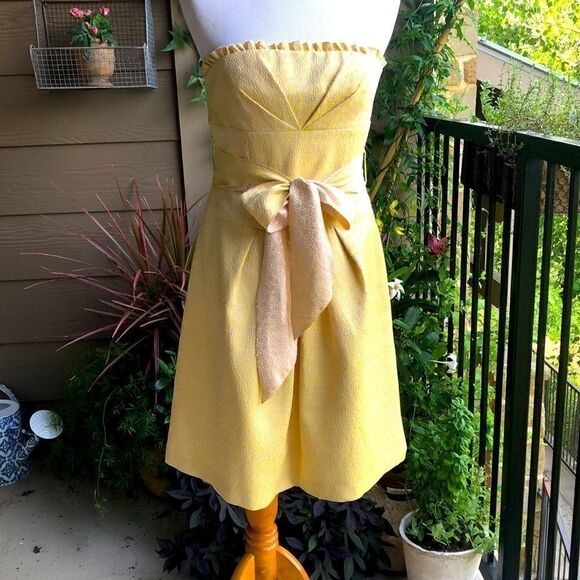 Dresses & Skirts - COPY - Kay Unger Gorgeous Pale Yellow Midi Cocktail Dress